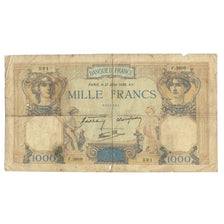 France, 1000 Francs, Cérès et Mercure, 1938, F.3609 591, B+, Fayette:38.24