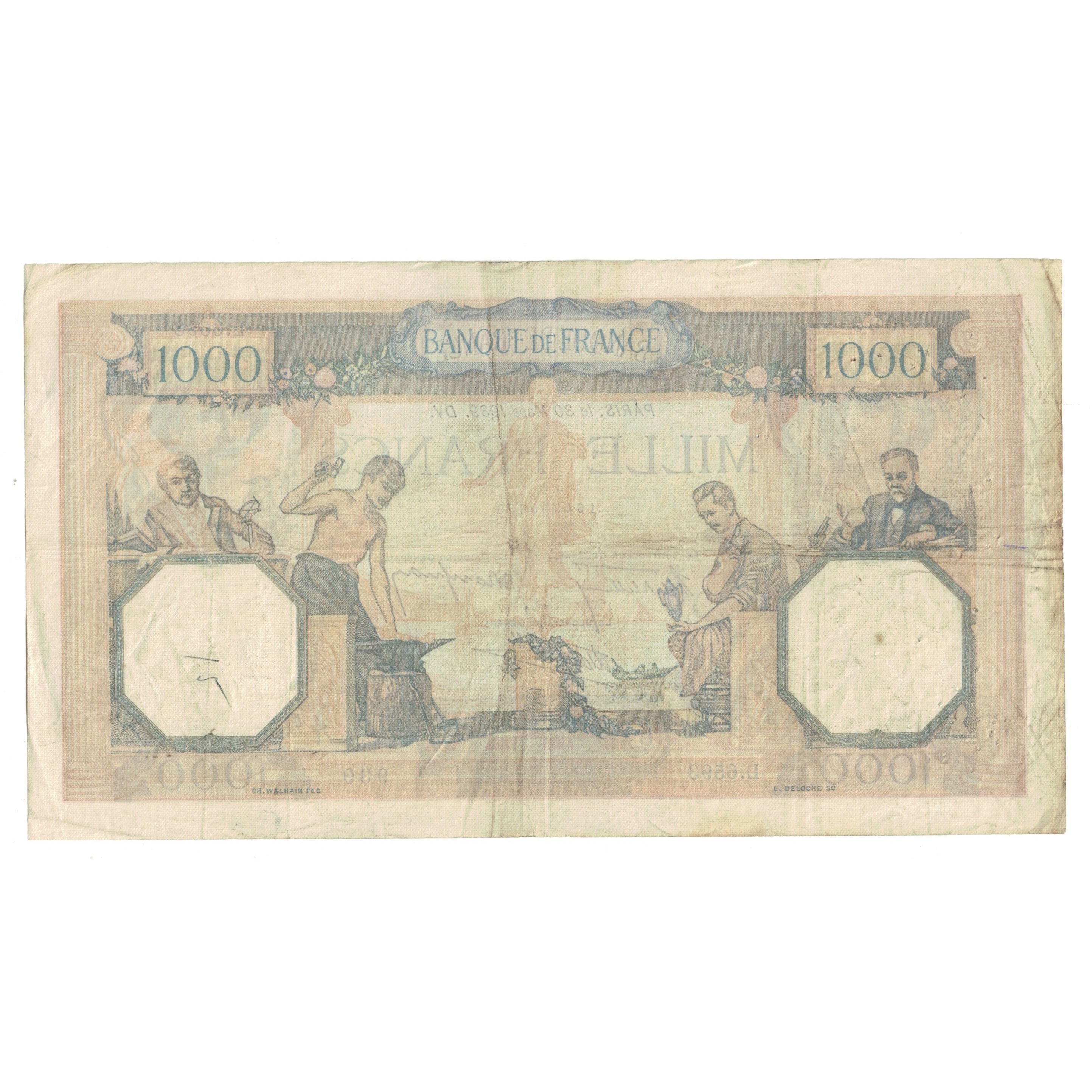 France, 1000 Francs, Cérès et Mercure, 1939, L.6593 939, EF(40-45)
