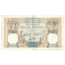 France, 1000 Francs, Cérès et Mercure, 1940, K.8842 633, EF(40-45)