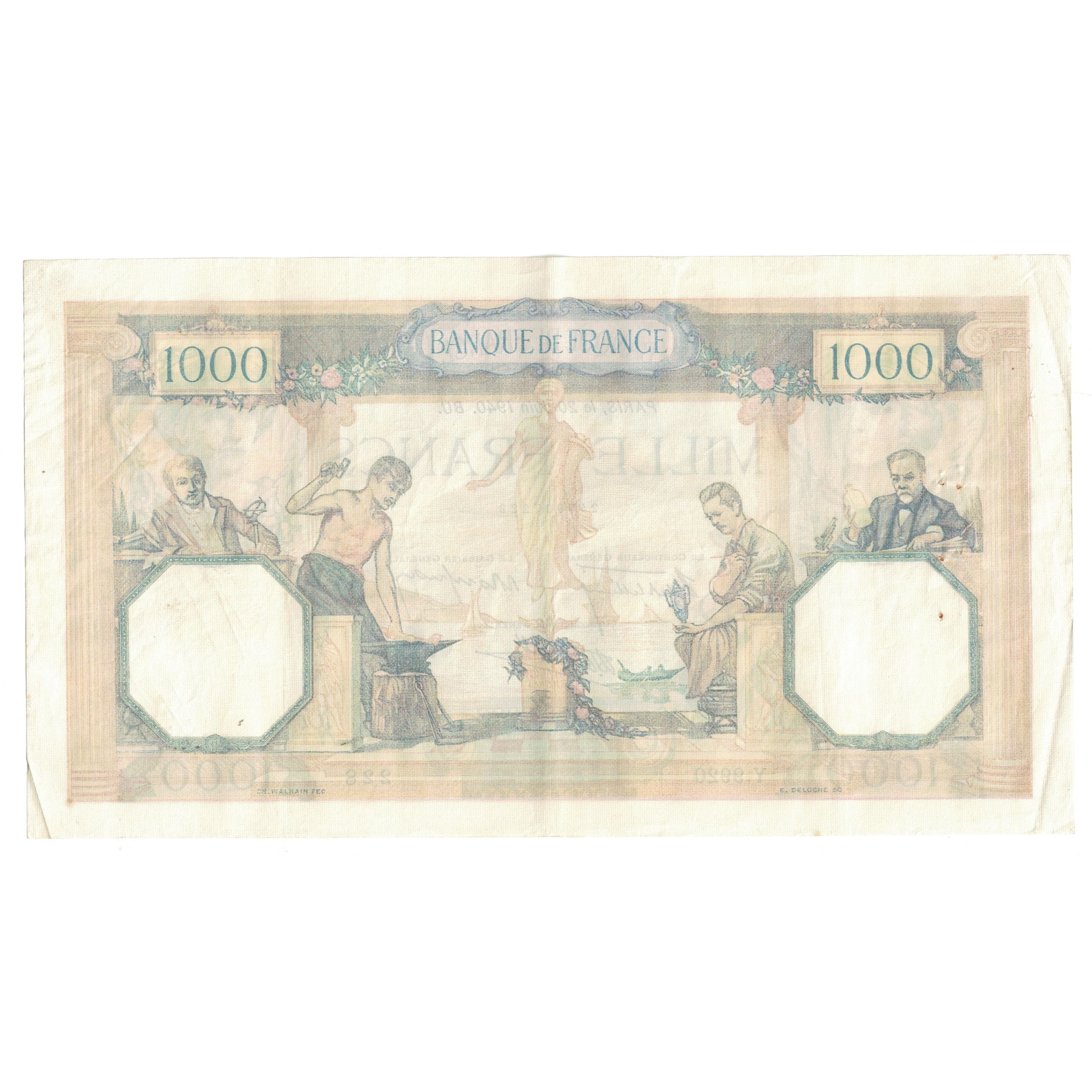 França, 1000 Francs, Cérès et Mercure, 1940, Y.9920 228, EF(40-45)