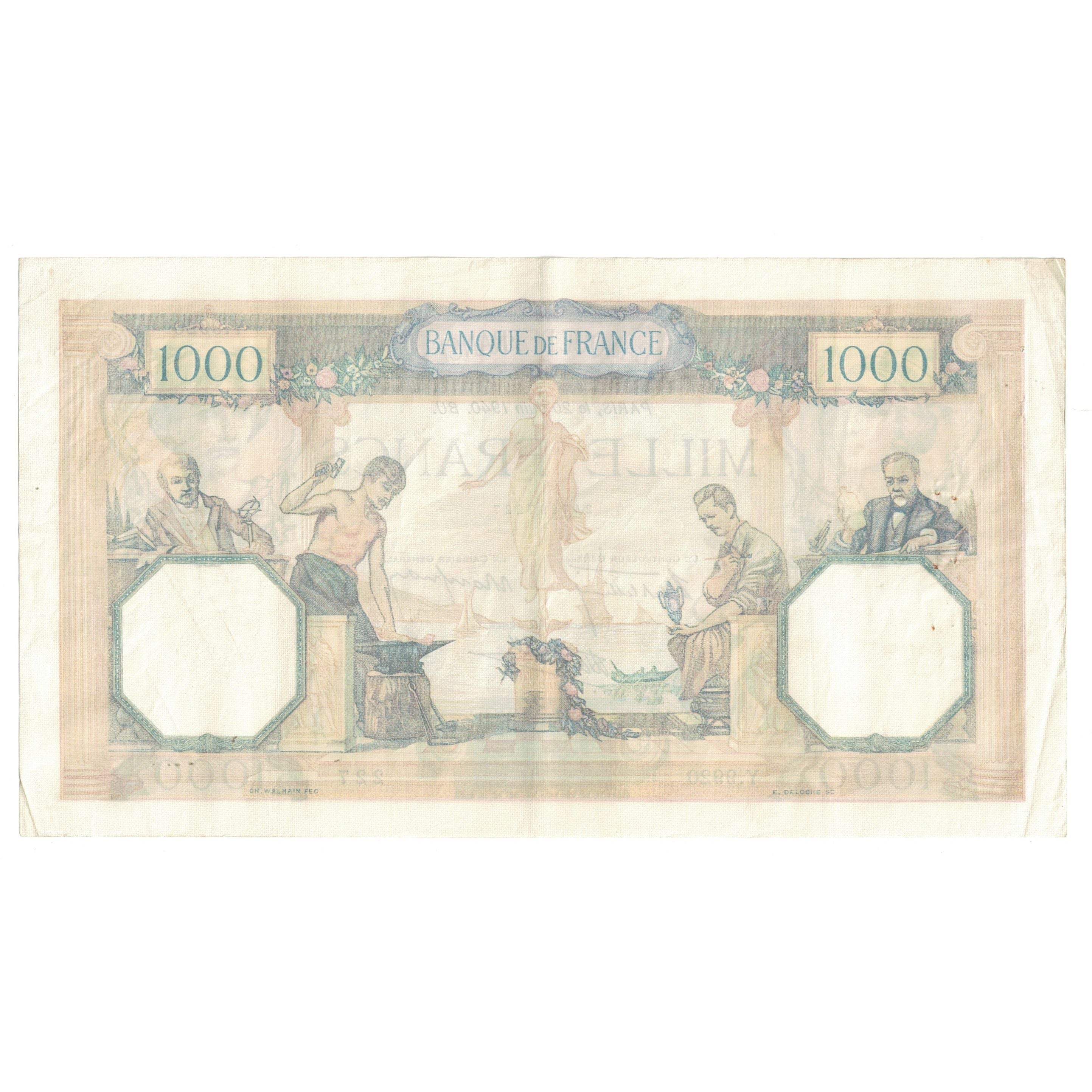 France, 1000 Francs, Cérès et Mercure, 1940, Y.9920 227, EF(40-45)