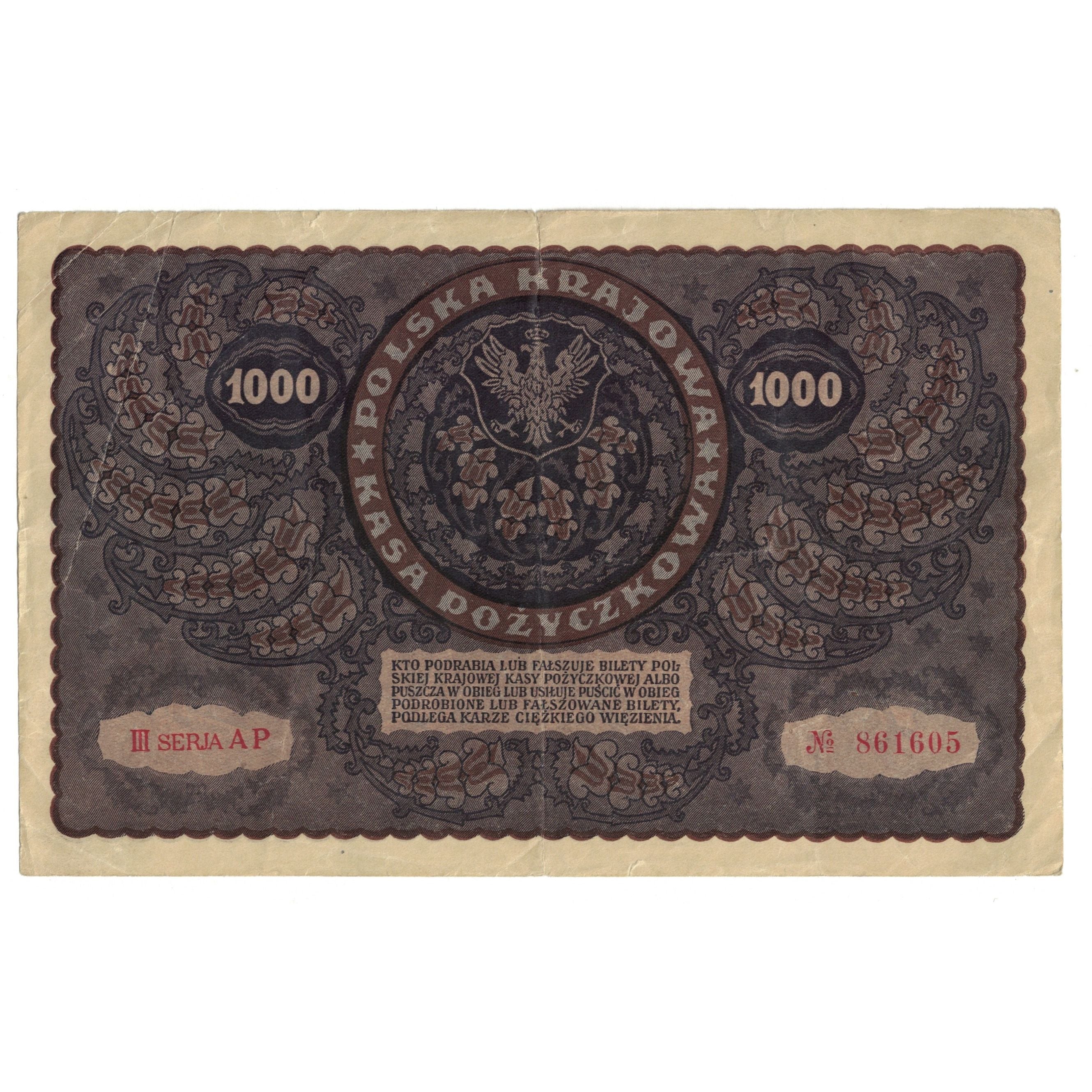 Banknote, Poland, 1000 Marek, 1919, 1919-08-23, KM:29, EF(40-45)