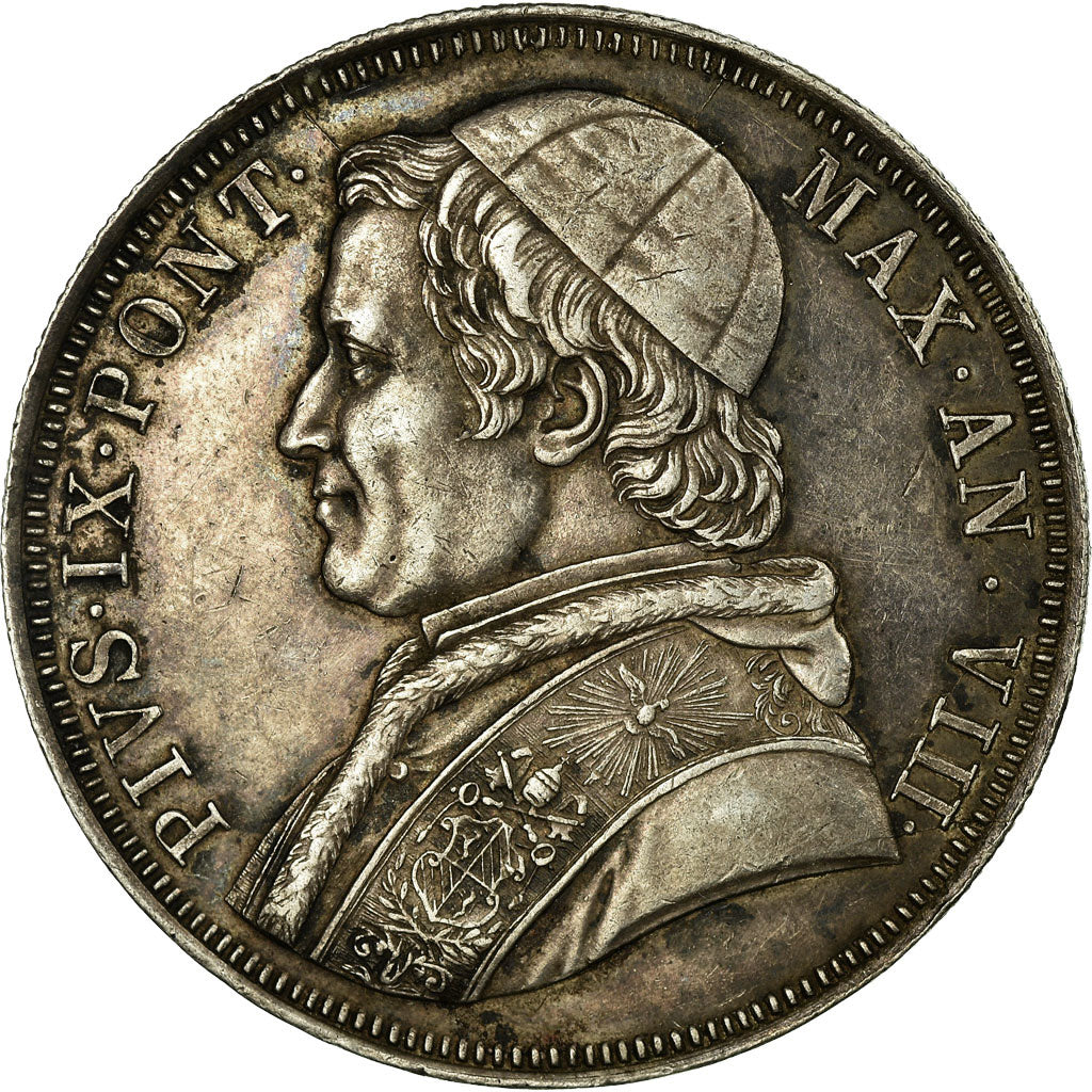 Coin, ITALIAN STATES, PAPAL STATES, Pius IX, Scudo, 1853, Roma, AU(50-53)