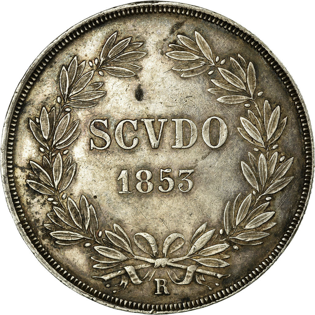 Coin, ITALIAN STATES, PAPAL STATES, Pius IX, Scudo, 1853, Roma, AU(50-53)