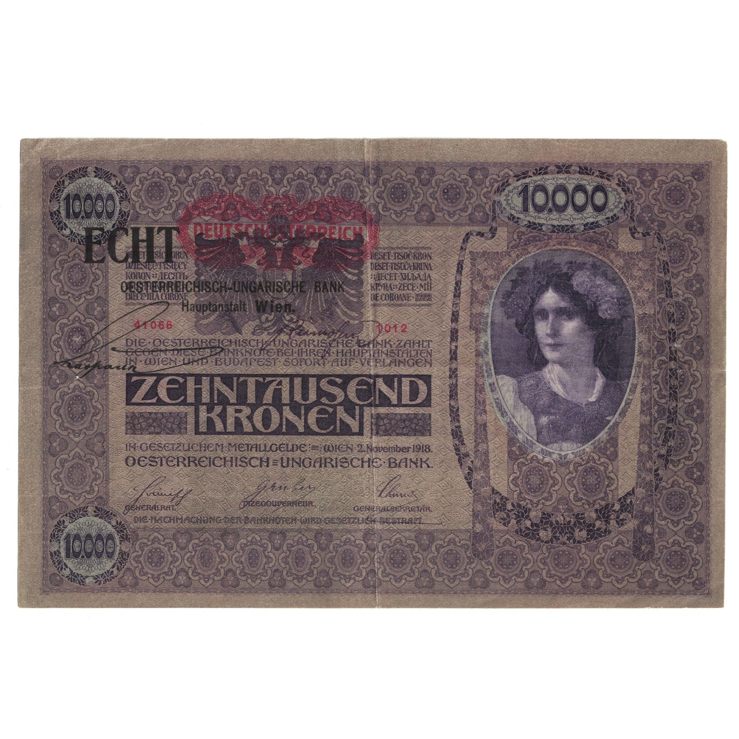 Banknote, Austria, 10,000 Kronen, 1919, 1918-11-02, KM:64, EF(40-45)