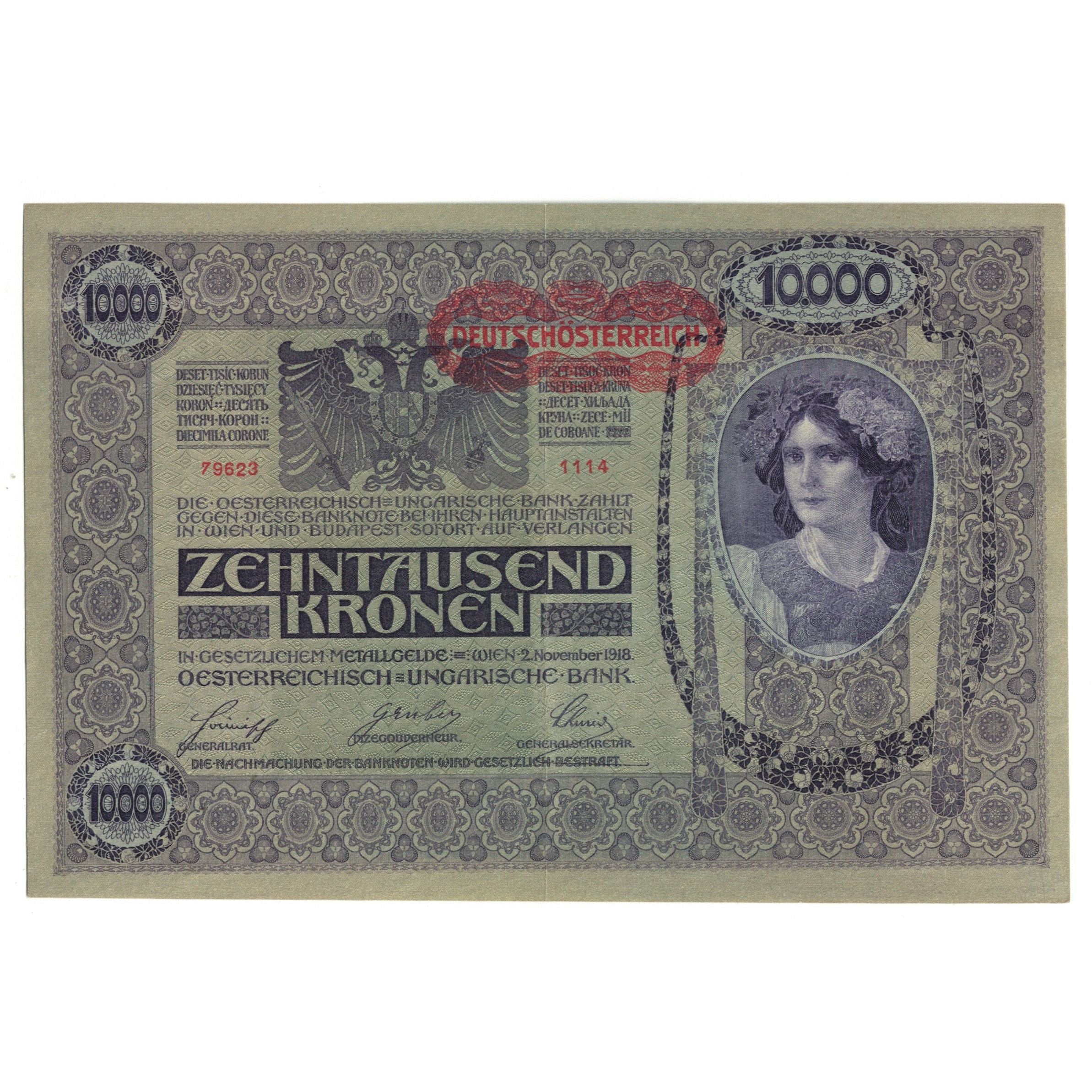 Banknote, Austria, 10,000 Kronen, 1918, 1918-11-02, KM:65, EF(40-45)