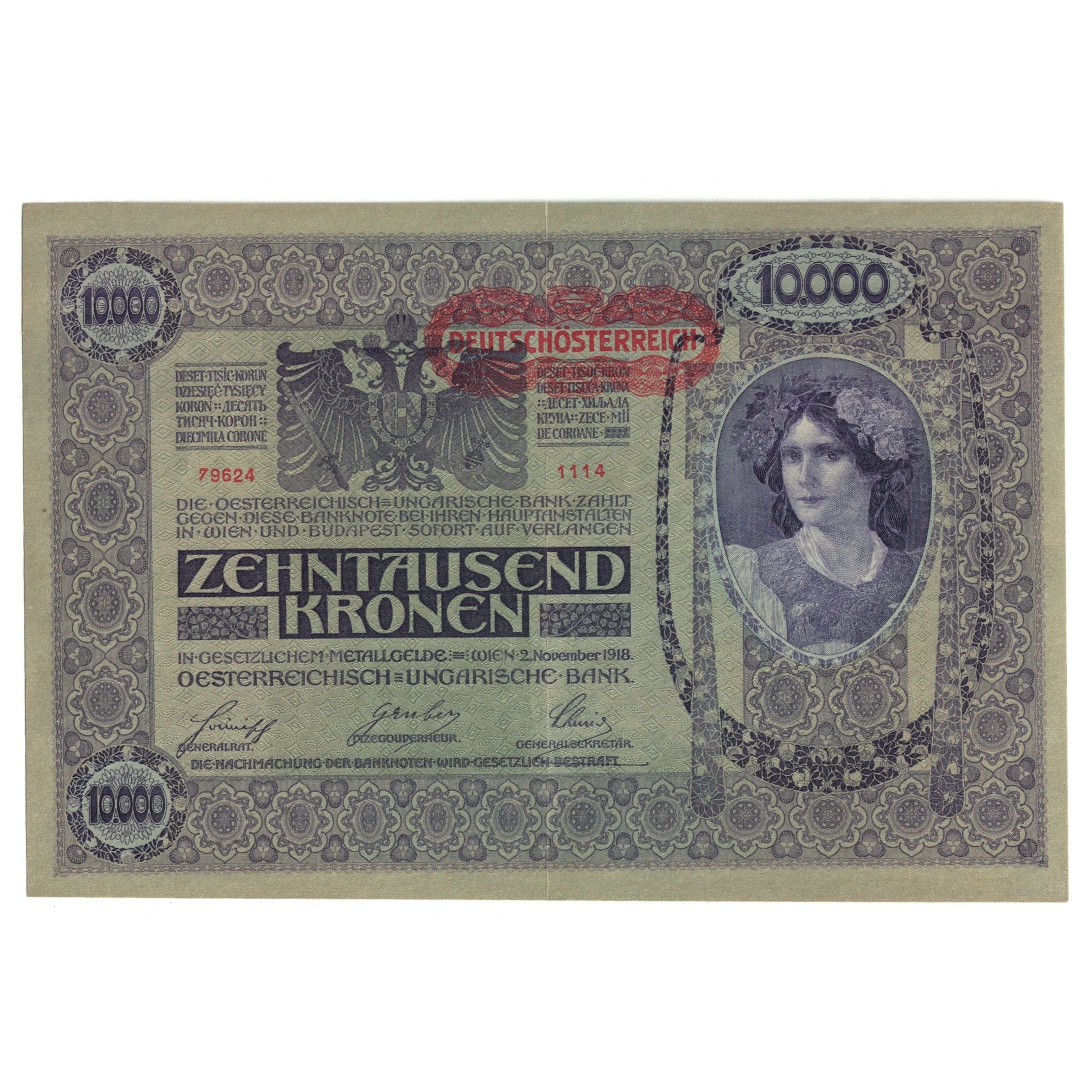 Banknote, Austria, 10,000 Kronen, 1918, 1918-11-02, KM:65, EF(40-45)