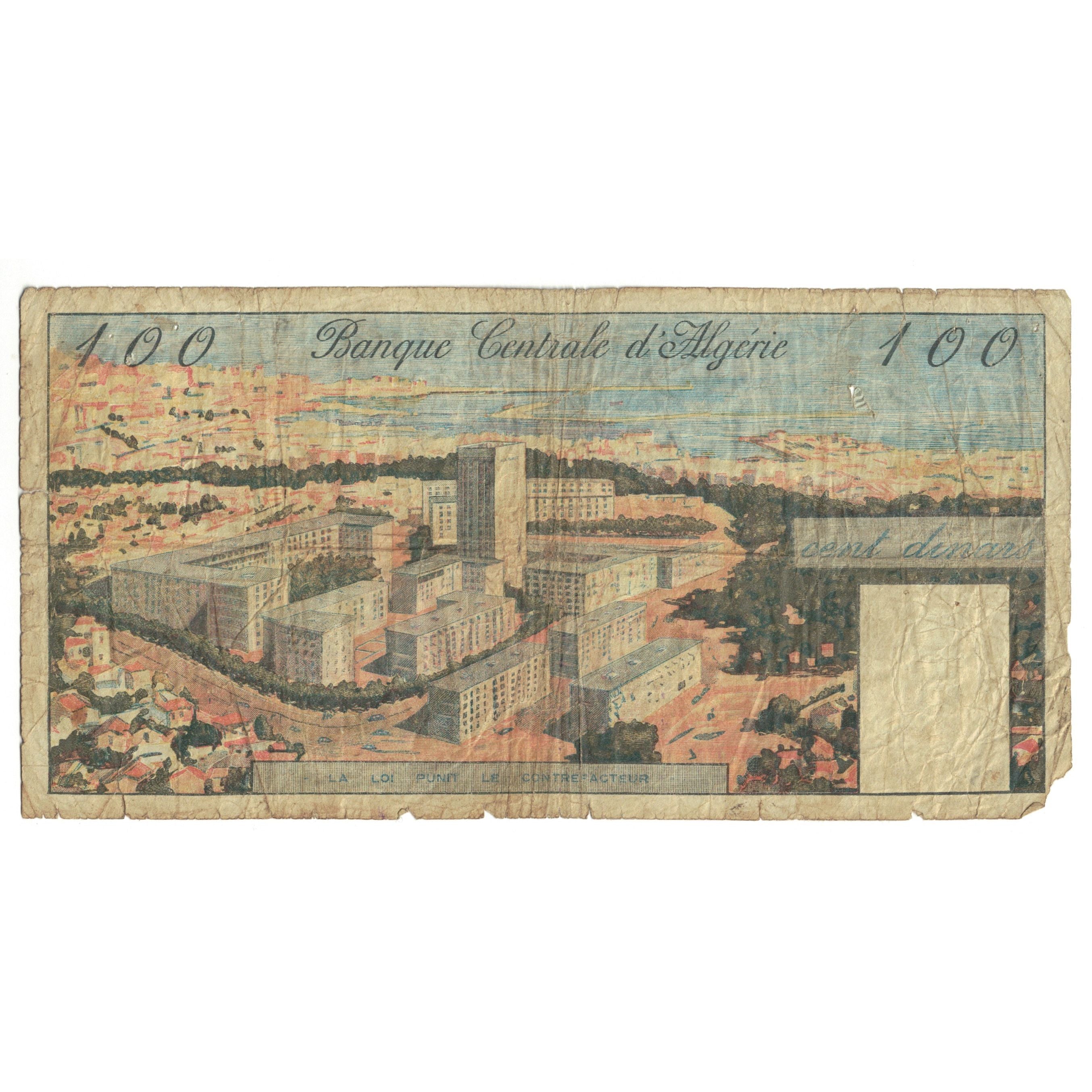 Biljet, Algerije, 100 Dinars, 1964, 1964-01-01, KM:125a, B+