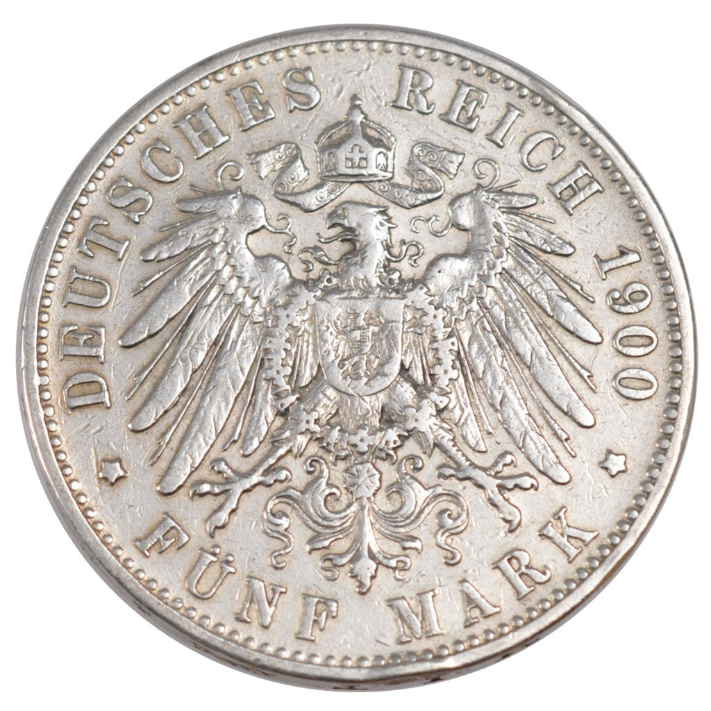 Coin, German States, WURTTEMBERG, Wilhelm II, 5 Mark, 1900, Freudenstadt