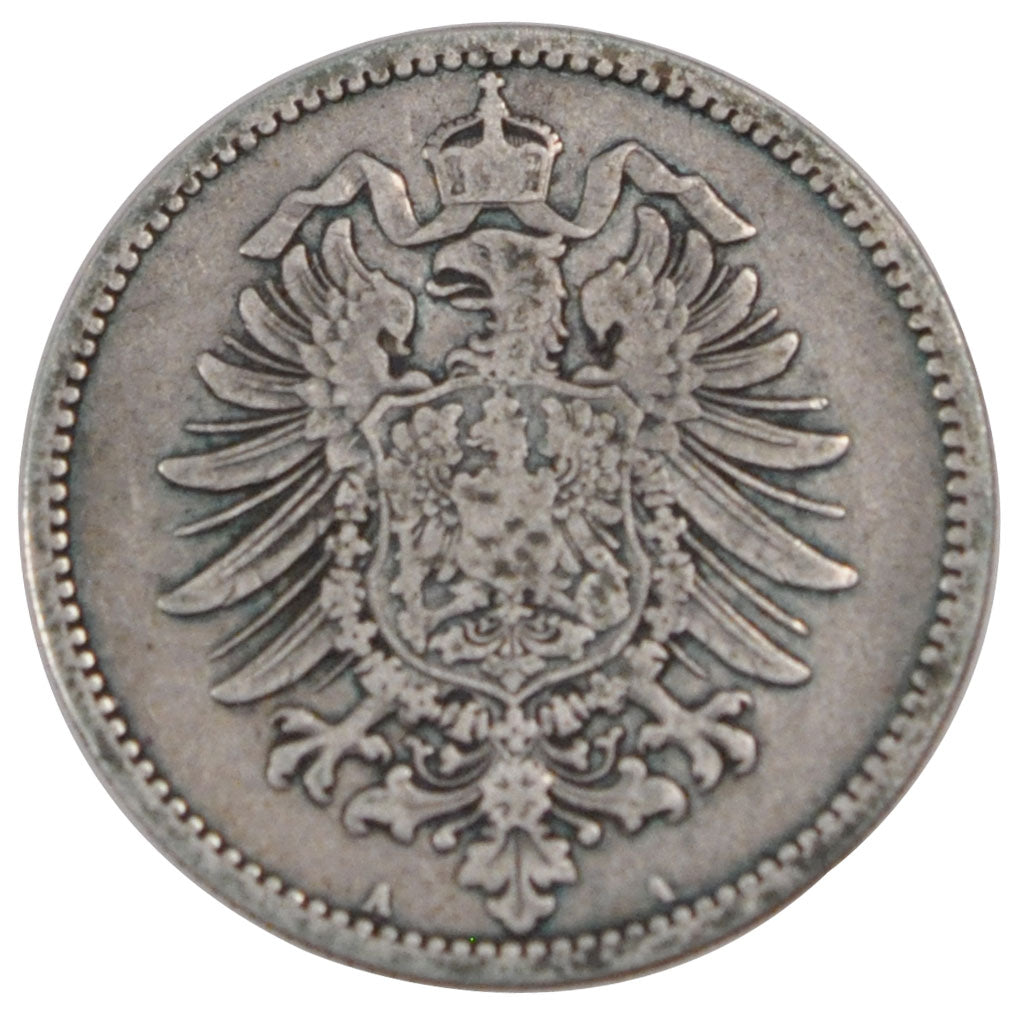 GERMANY - EMPIRE, Mark, 1881, Berlin, KM #7, EF(40-45), Silver, 24, 5.37