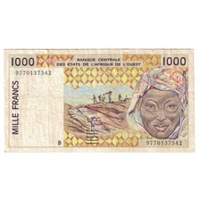 Banknote, West African States, 1000 Francs, KM:411Dh, EF(40-45)