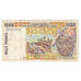 Banknote, West African States, 1000 Francs, KM:411Dh, EF(40-45)