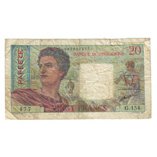 Billet, Tahiti, 20 Francs, 1951-1963, KM:21a, TB
