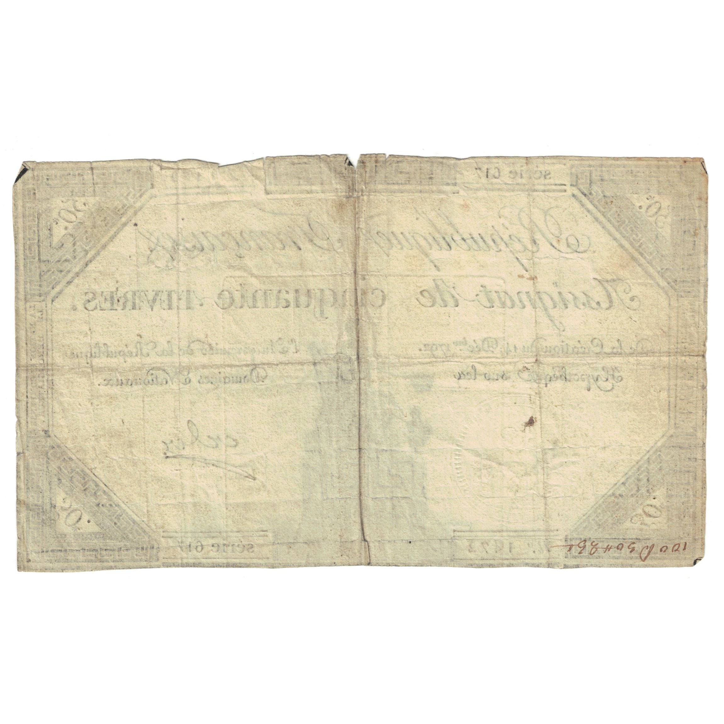 França, 50 Livres, 1792, SERIE 617, F(12-15), KM:A72, Lafaurie:164