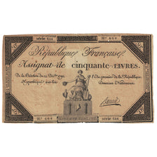 Francia, 50 Livres, 1792, SERIE 624, BC+, KM:A72, Lafaurie:164