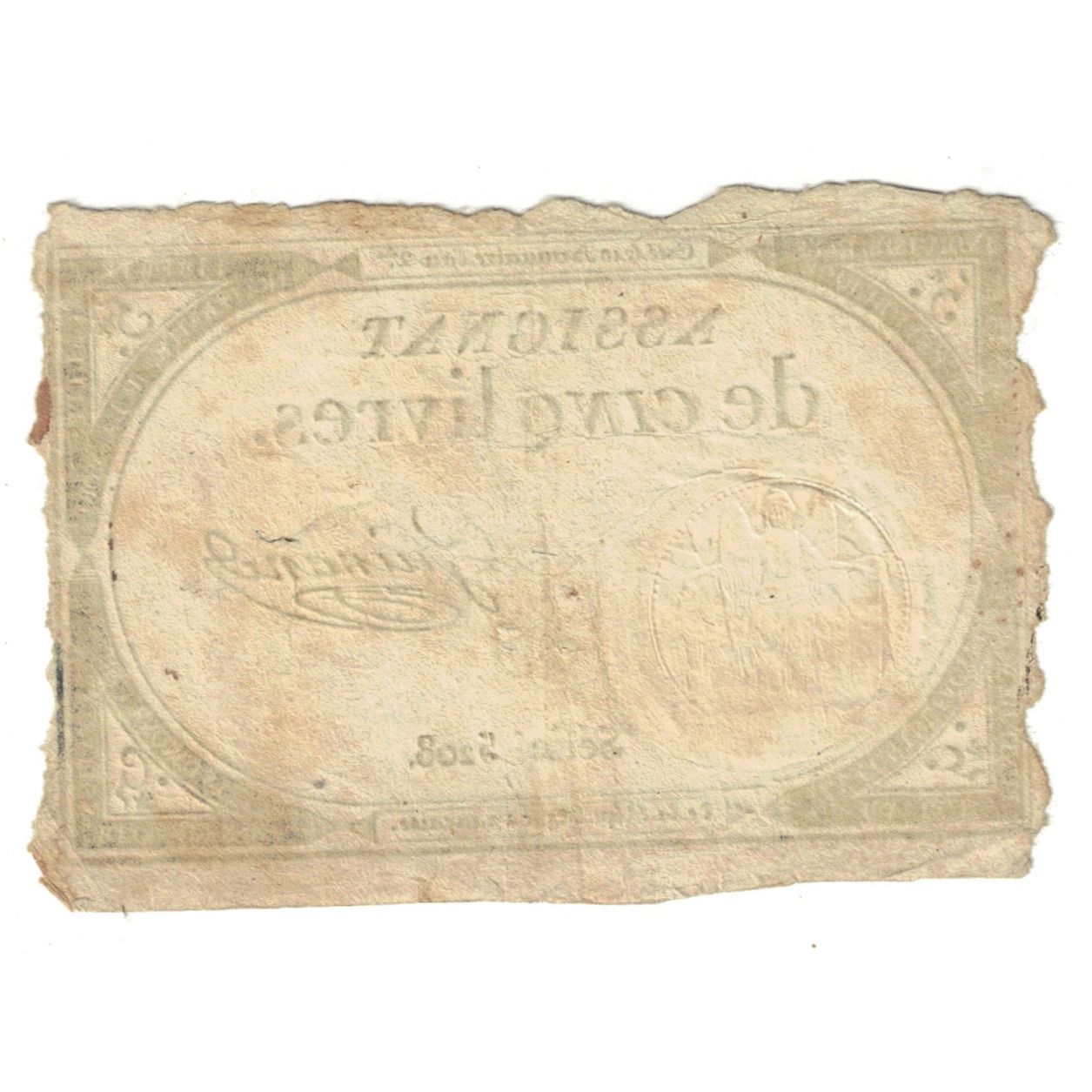 France, 5 Livres, 1793, SERIE 5208, TB+, KM:A76