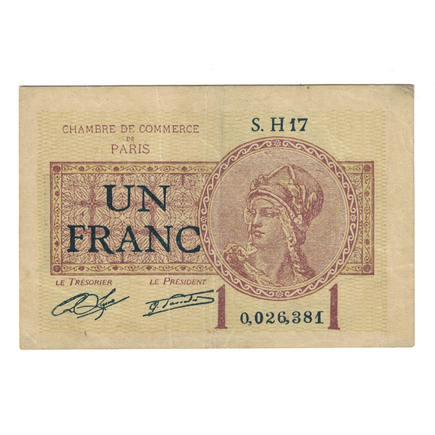 France, 1 Franc, 1922, S.H17 0026381, EF(40-45)