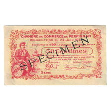 France, 50 Centimes, Specimen, PIROT 100-6, 1916, SPECIMEN, PERPIGNAN, EF(40-45)