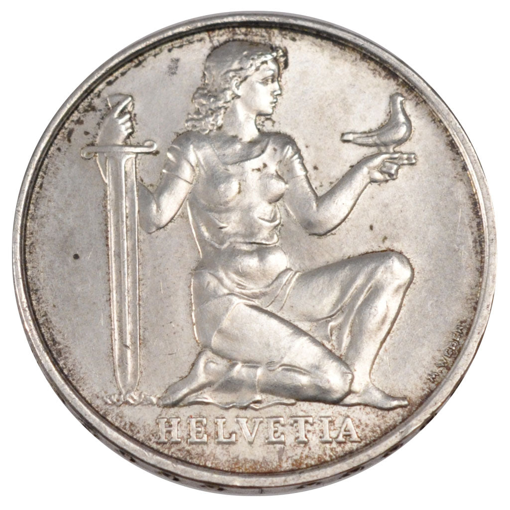 SWITZERLAND, 5 Francs, 1936, Bern, KM #41, MS(60-62), Silver, 31, 15.07