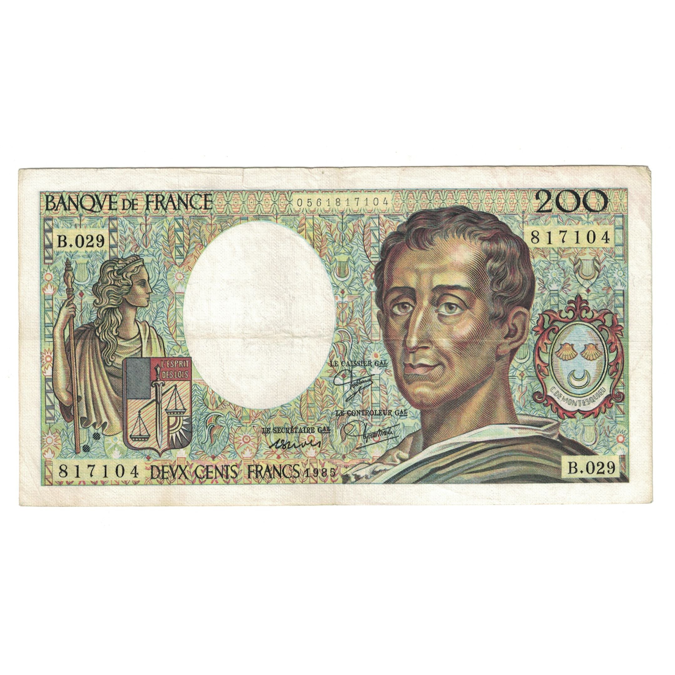 France, 200 Francs, Montesquieu, 1985, B.029 817104, TB+, Fayette:70.5, KM:155a