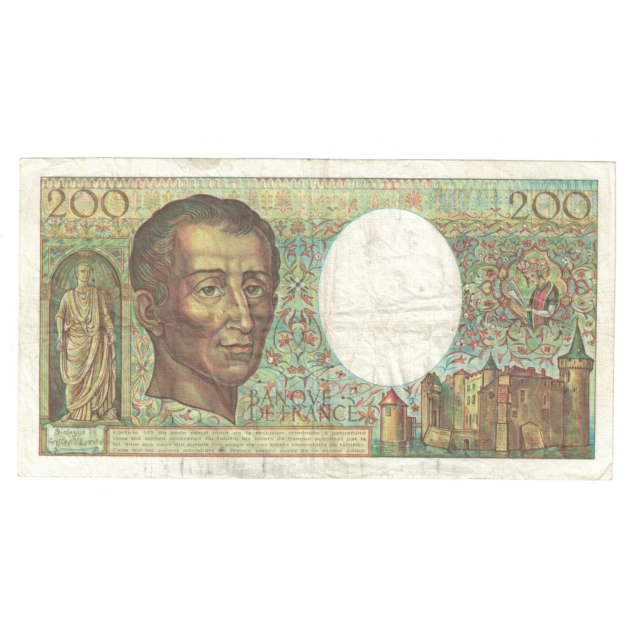 Francia, 200 Francs, Montesquieu, 1985, B.027 565314, BC+, Fayette:70.5, KM:155a