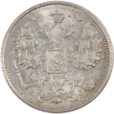 RUSSIA, 15 Kopeks, 1915, Petrograd, KM #21a.3, MS(60-62), Silver, 2.71
