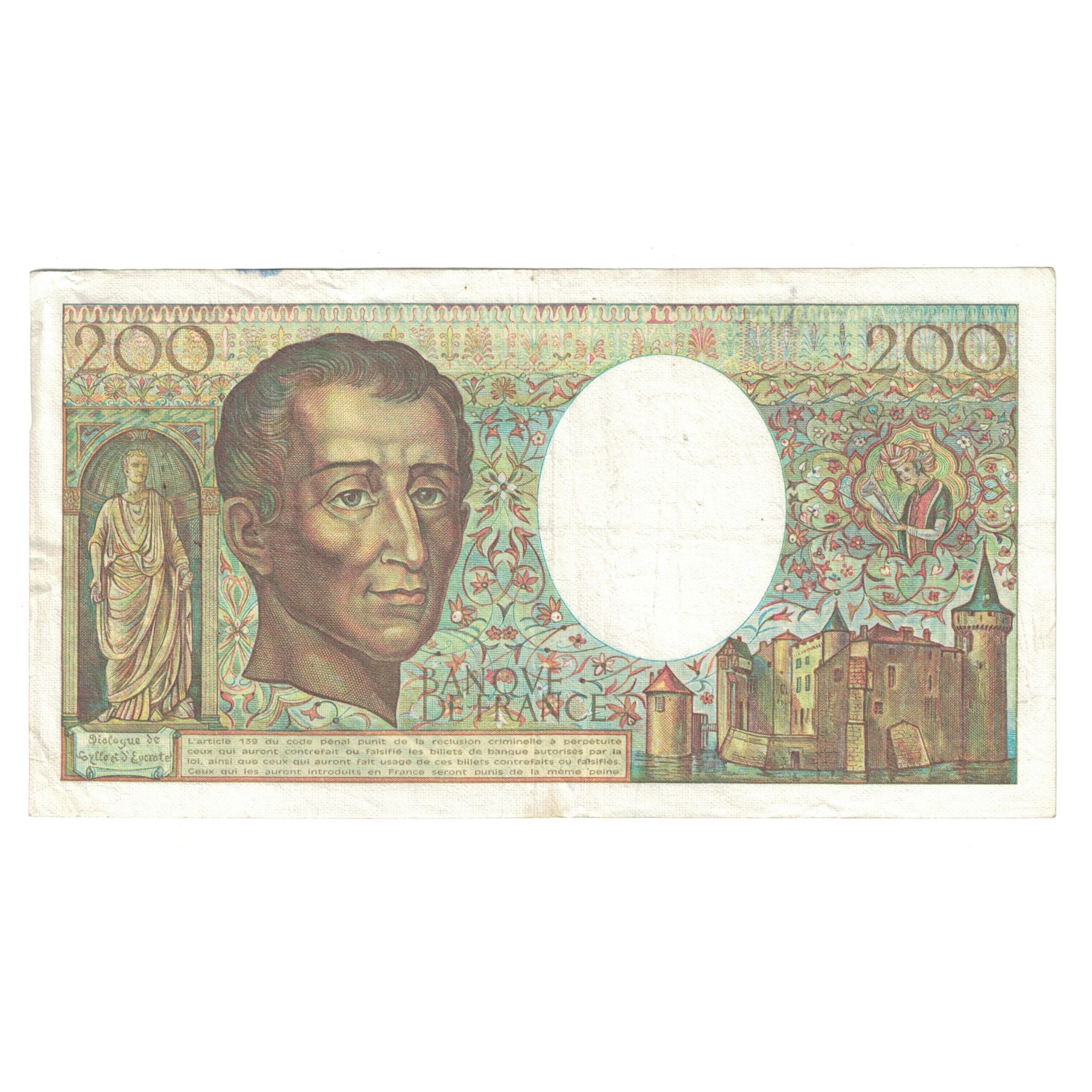 Francia, 200 Francs, Montesquieu, 1985, K.037 876009, MB+, Fayette:70.5, KM:155a