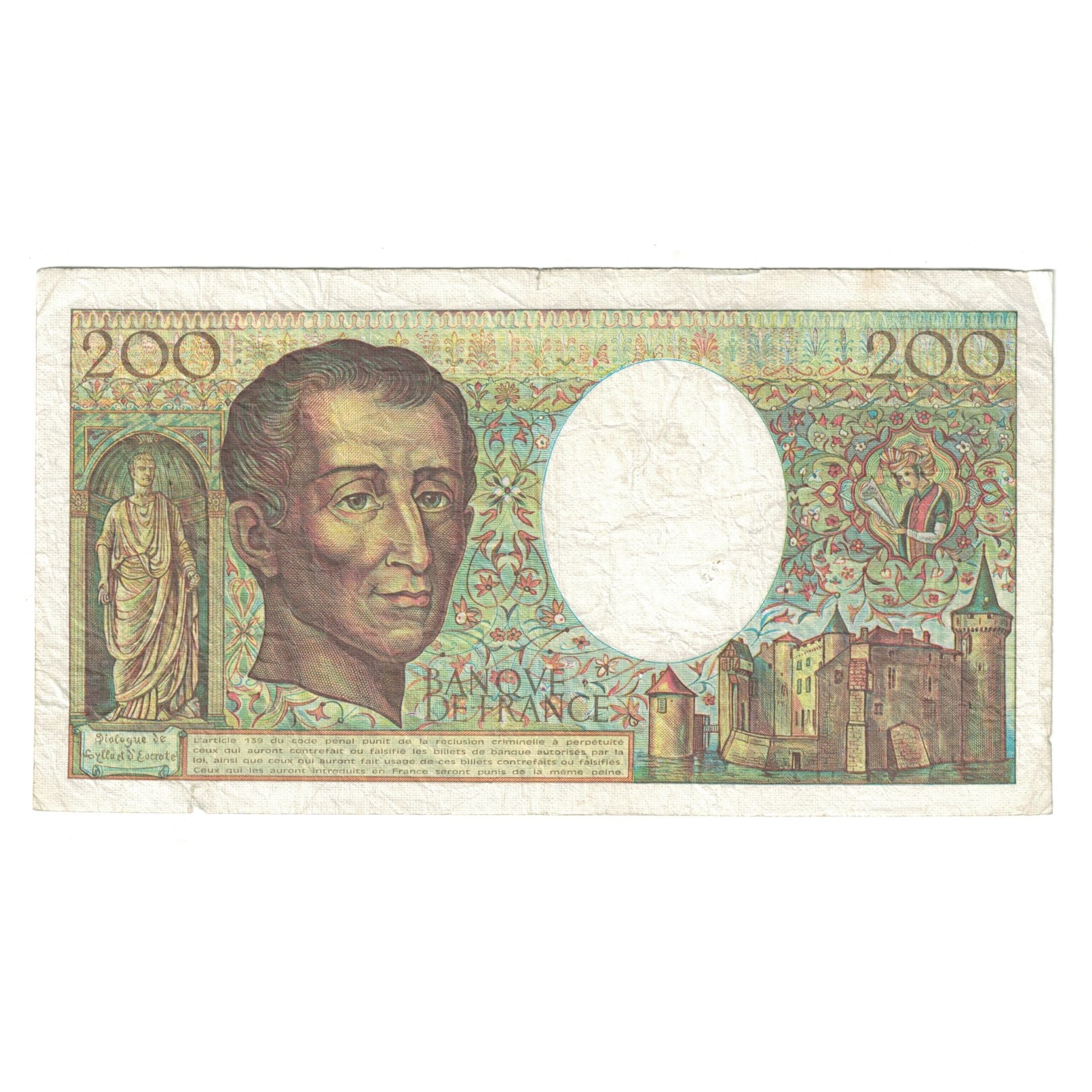 France, 200 Francs, Montesquieu, 1985, X.027 556411, VF(20-25), Fayette:70.5