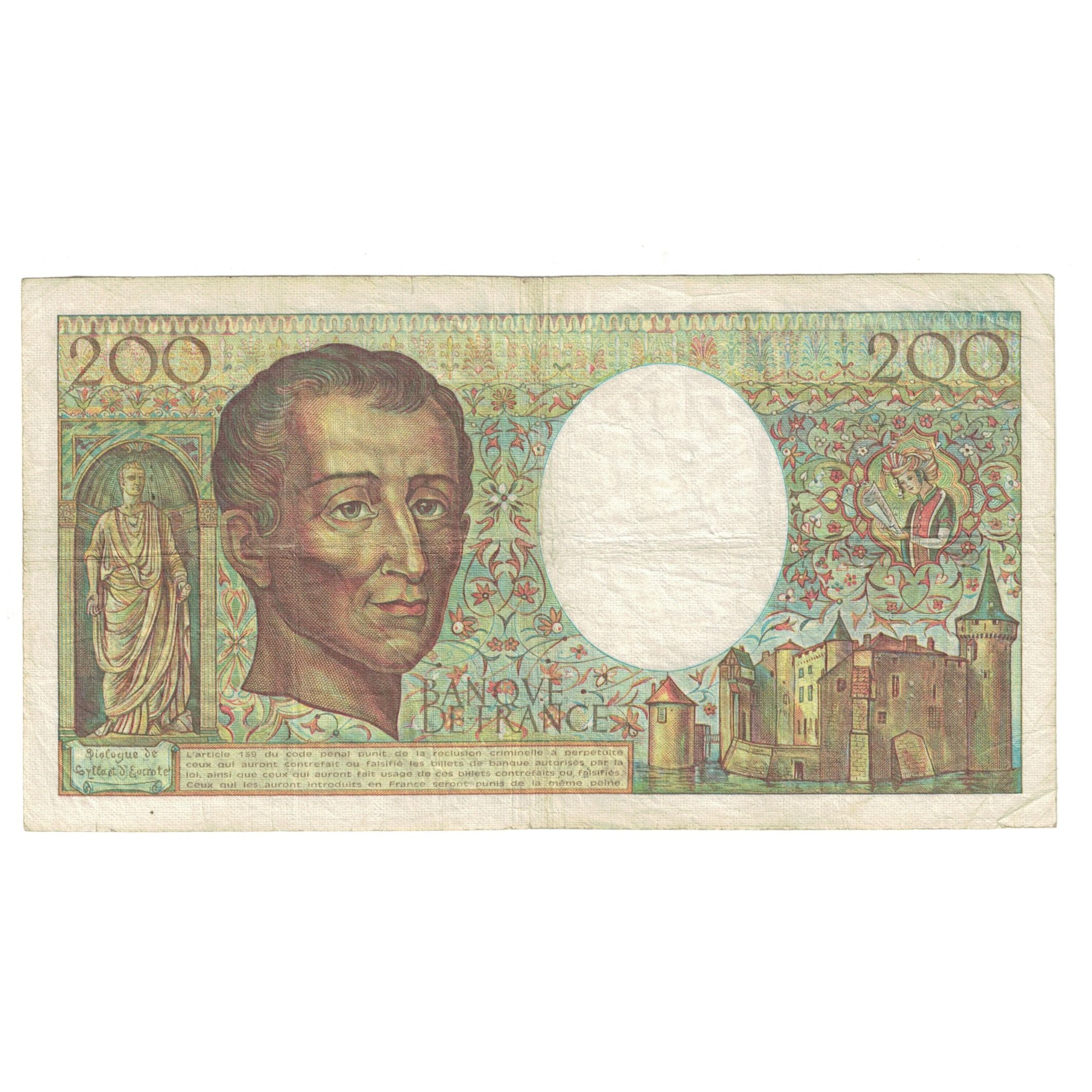 Frankreich, 200 Francs, Montesquieu, 1981, Y.006 285122, S+, Fayette:70.1