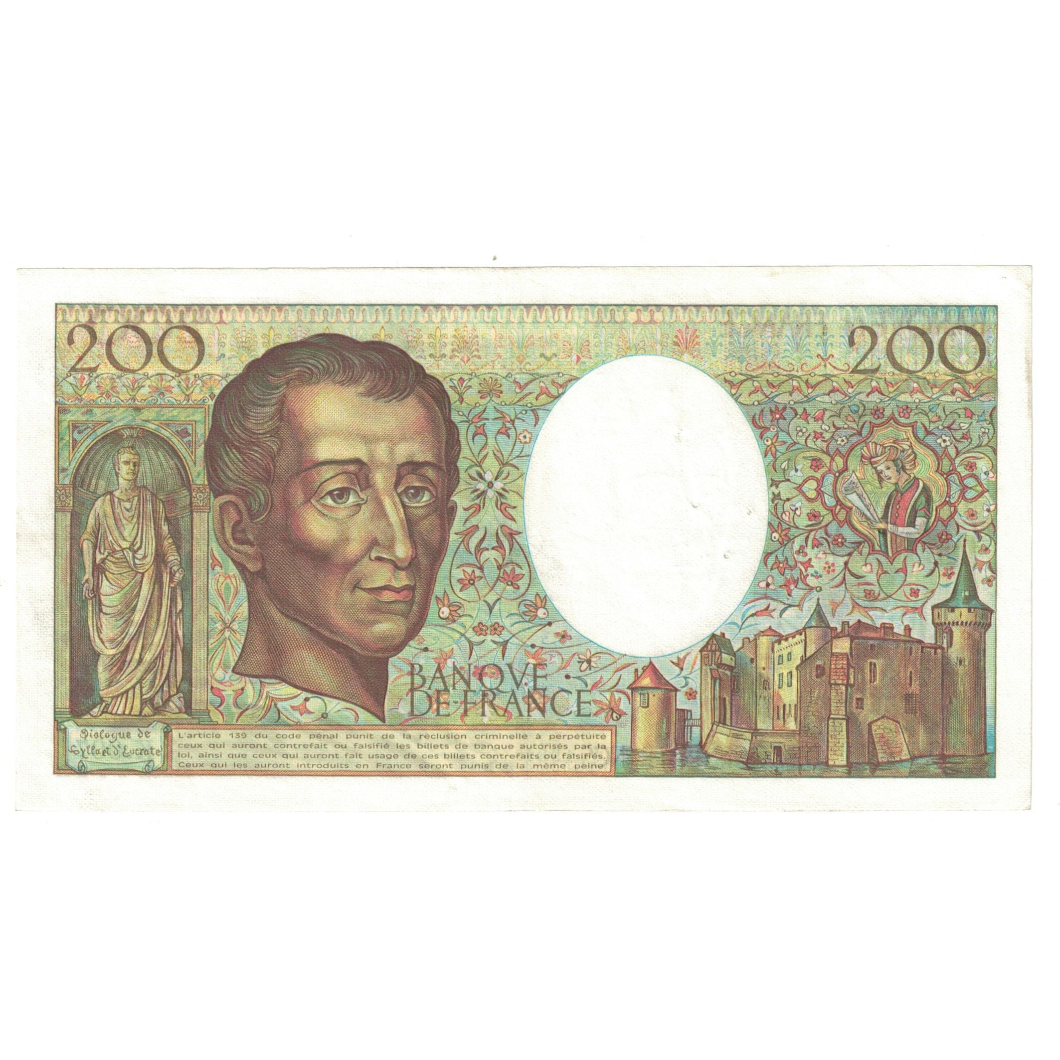 Francja, 200 Francs, Montesquieu, 1981, K.007 365793, EF(40-45), Fayette:70.1