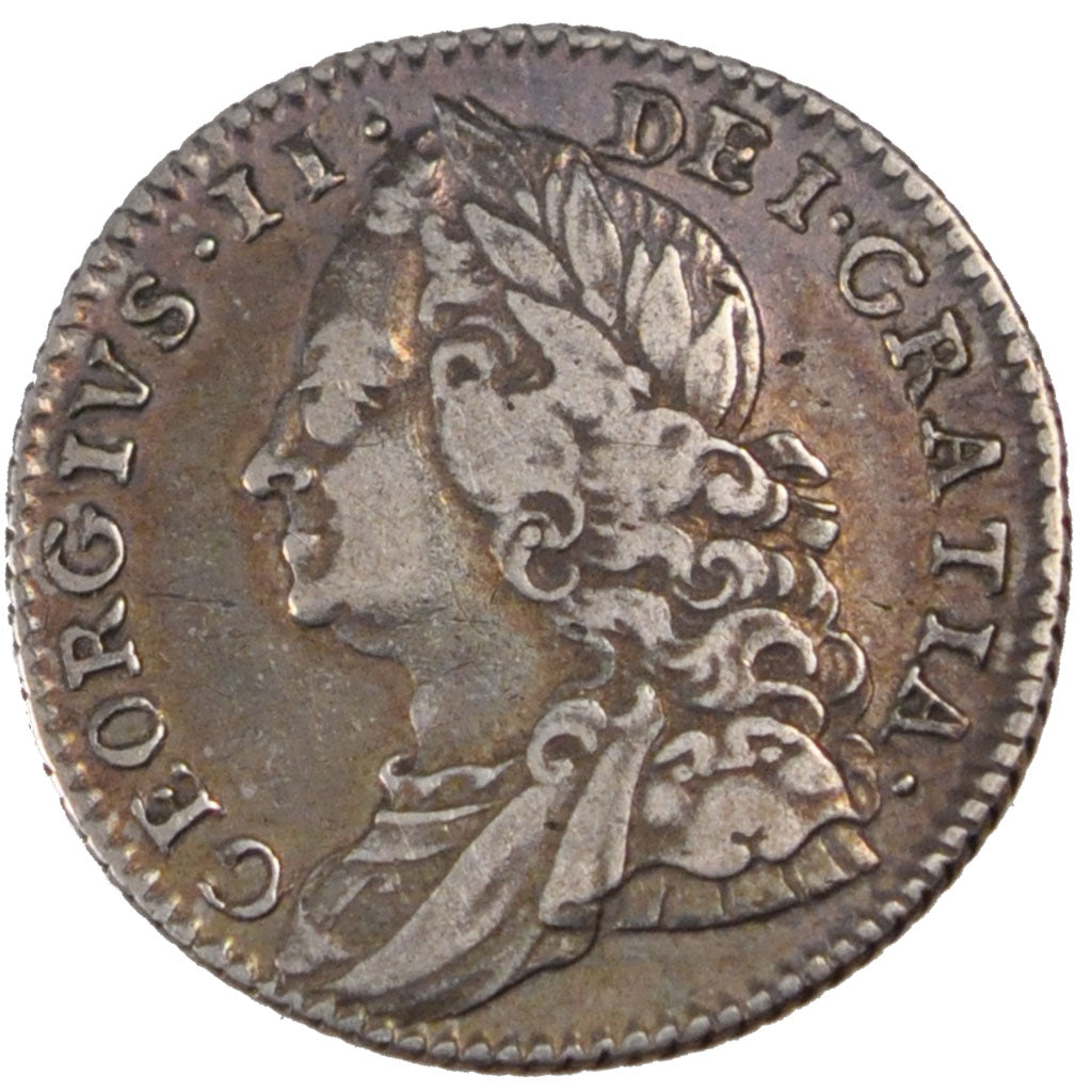 GREAT BRITAIN, 6 Pence, 1758, KM #582.2, EF(40-45), Silver, 2.98