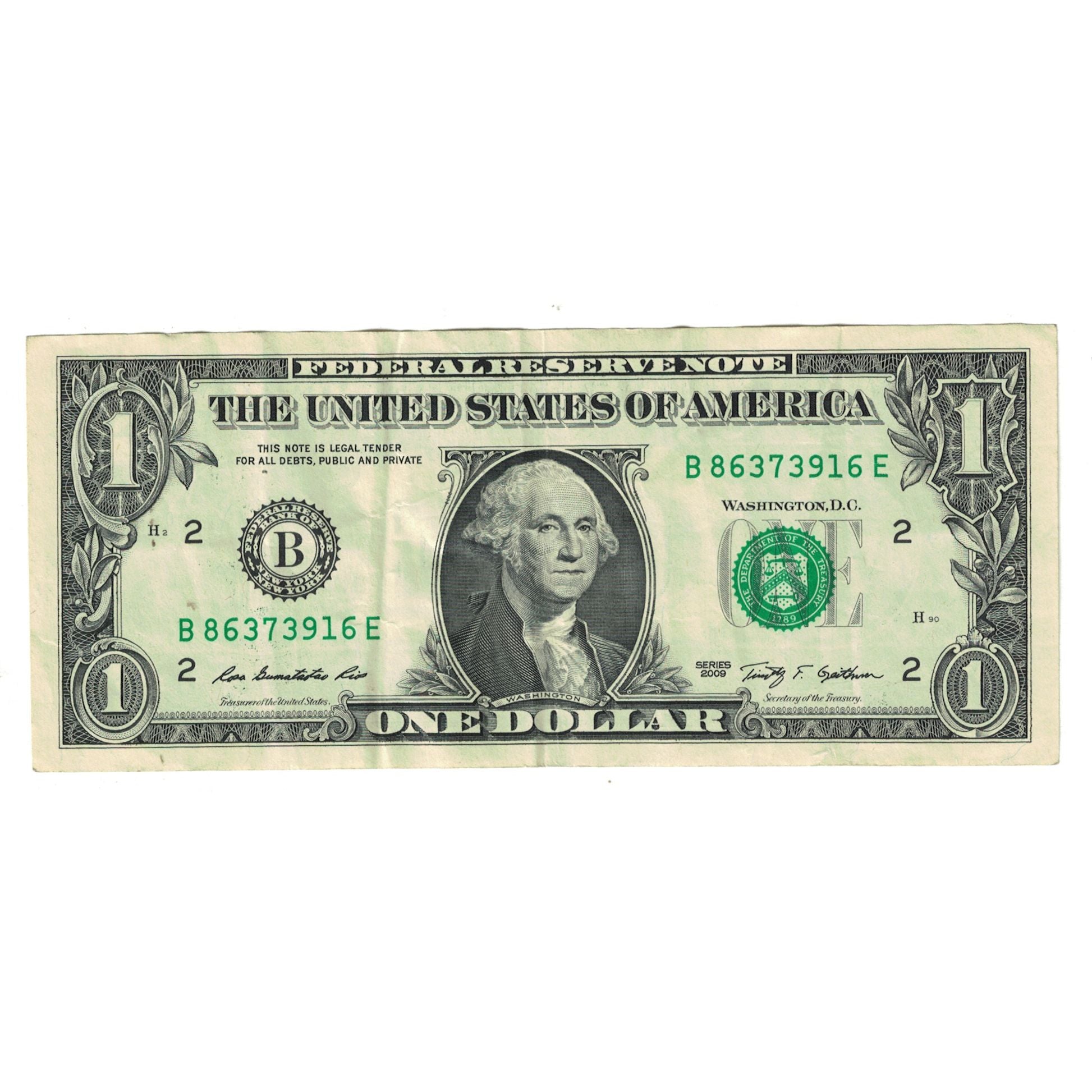 Billete, One Dollar, 2009, Estados Unidos, MBC