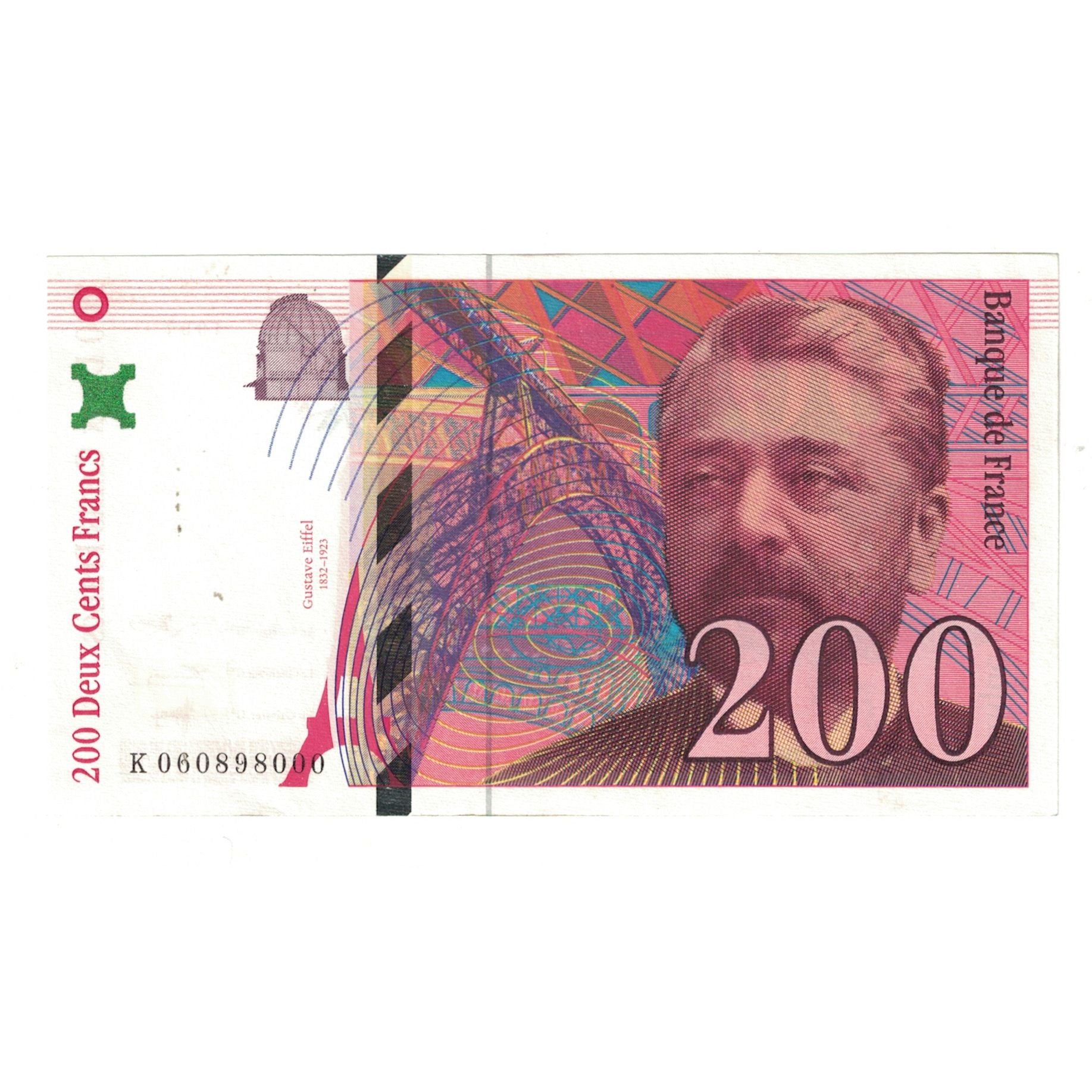 France, 200 Francs, Eiffel, 1997, K 060898000, AU(55-58), Fayette:75.4b, KM:159b