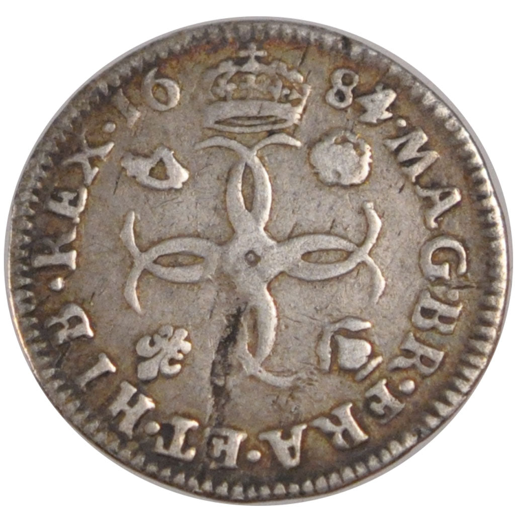 GREAT BRITAIN, 4 Pence, Groat, 1684, KM #434, VF(30-35), Silver, 1.75