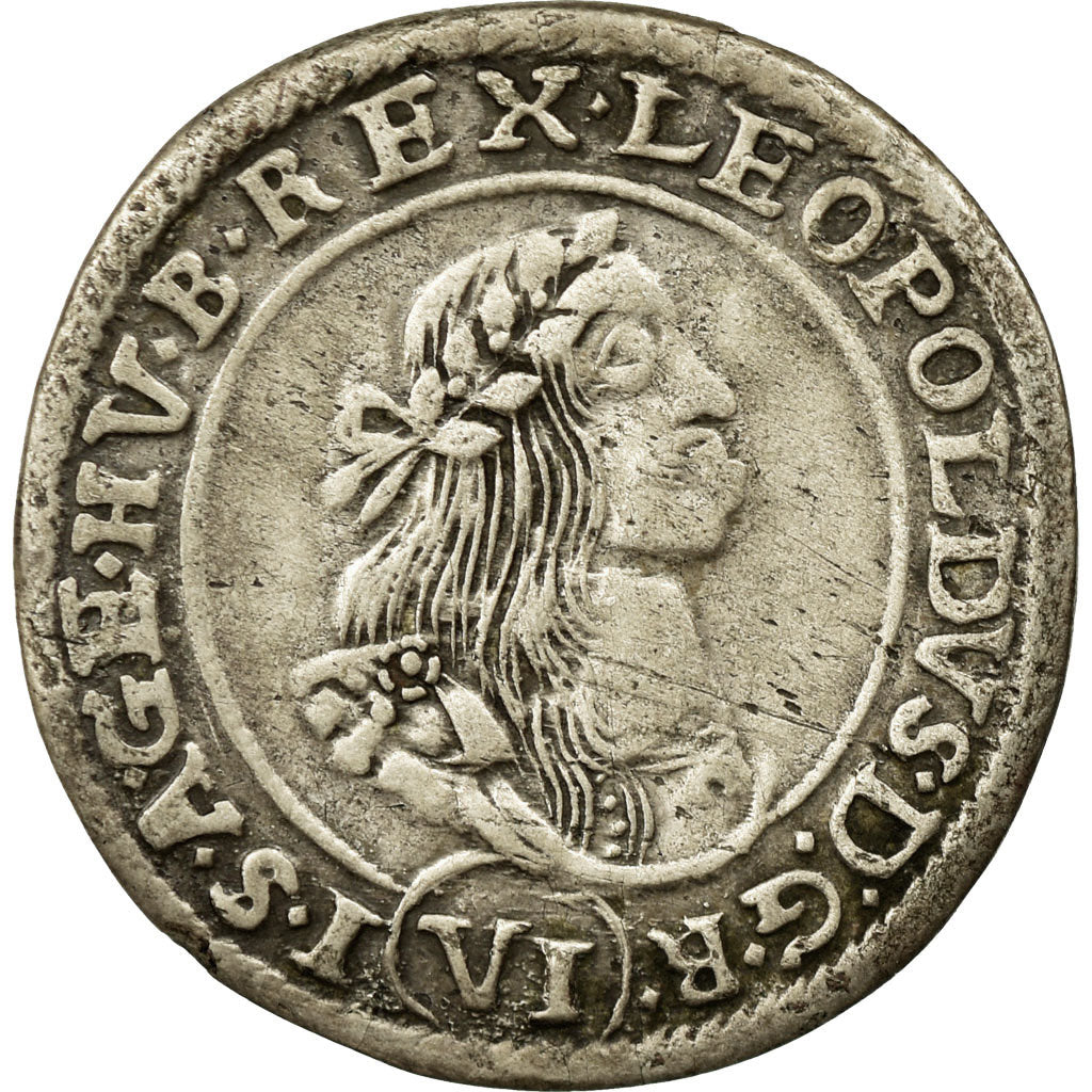 Münze, Ungarn, Leopold I, 6 Krajczar, 1670, Kremnitz, SS, Silber, KM:164
