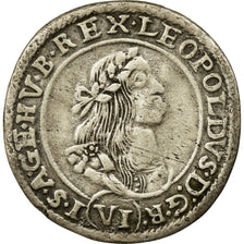 Munten, Hongarije, Leopold I, 6 Krajczar, 1670, Kremnitz, ZF, Zilver, KM:164