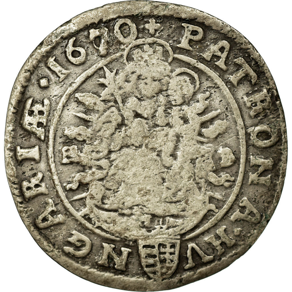 Münze, Ungarn, Leopold I, 6 Krajczar, 1670, Kremnitz, SS, Silber, KM:164