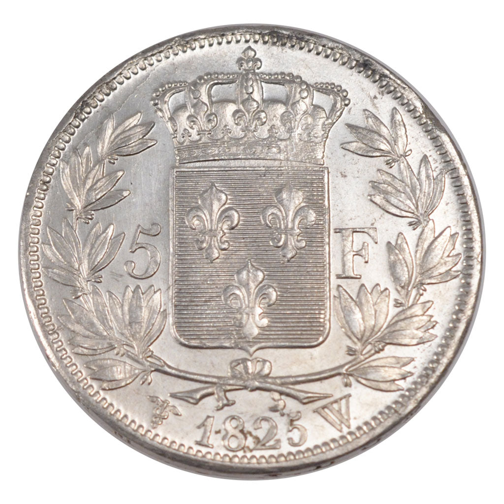 FRANCE, Charles X, 5 Francs, 1825, Lille, KM #720.13, AU(55-58), Silver,...