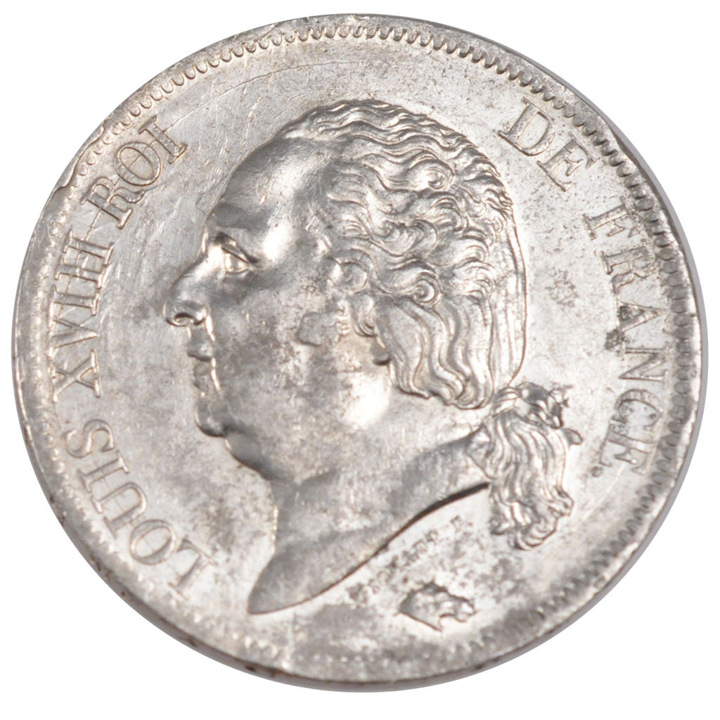 Coin, France, Louis XVIII, Louis XVIII, 5 Francs, 1818, Rouen, MS(60-62)