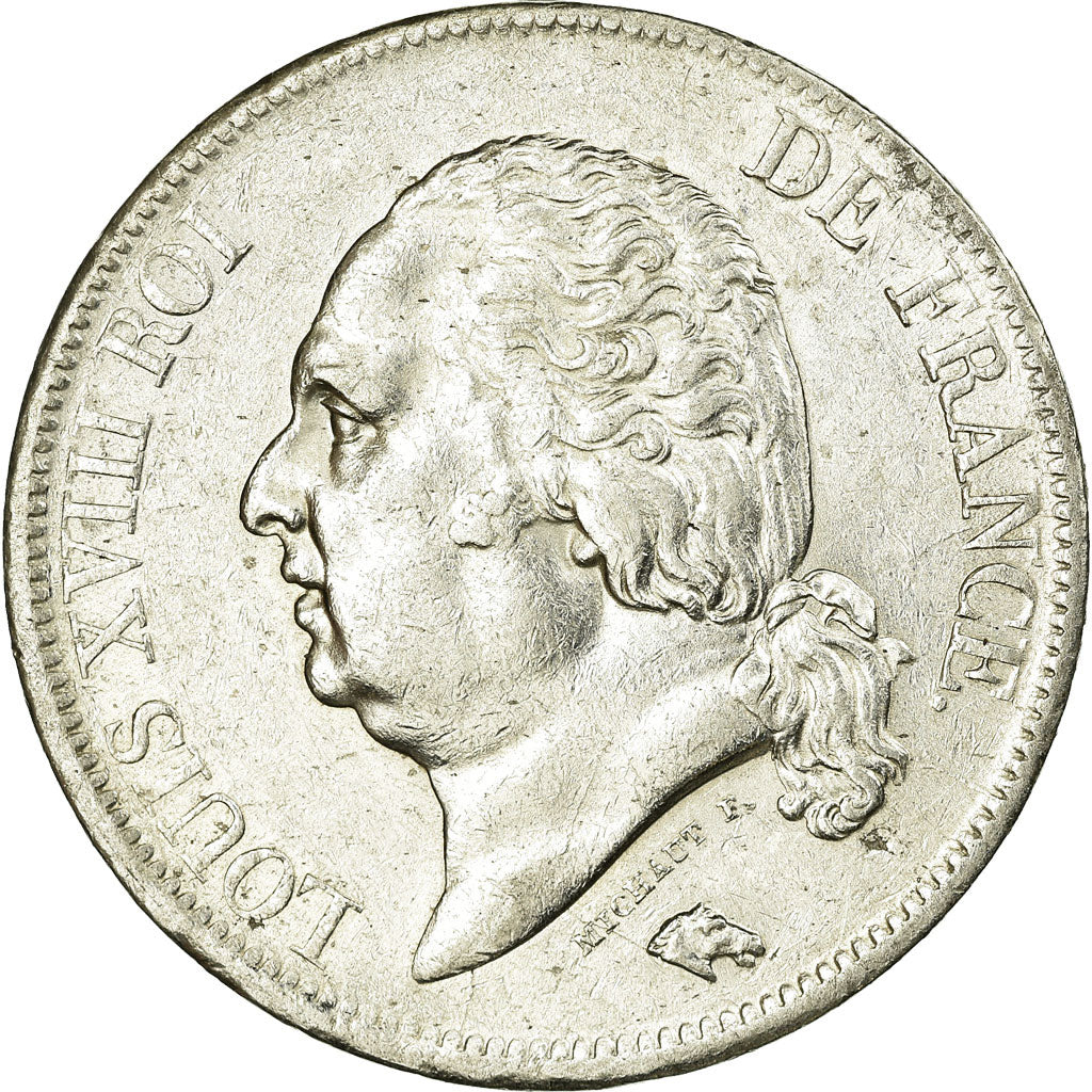 Coin, France, Louis XVIII, Louis XVIII, 5 Francs, 1821, Lille, AU(55-58)