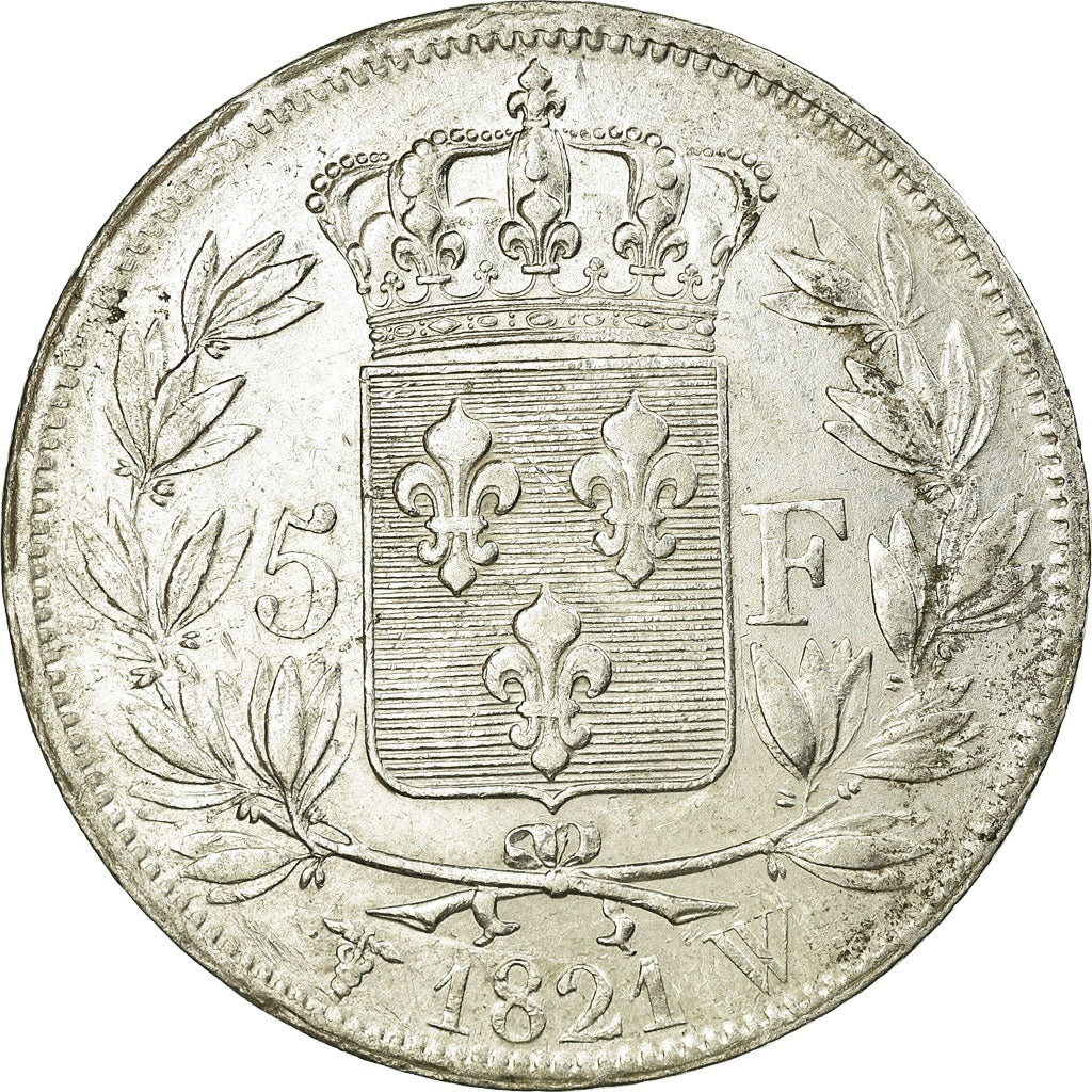 Coin, France, Louis XVIII, Louis XVIII, 5 Francs, 1821, Lille, AU(55-58)