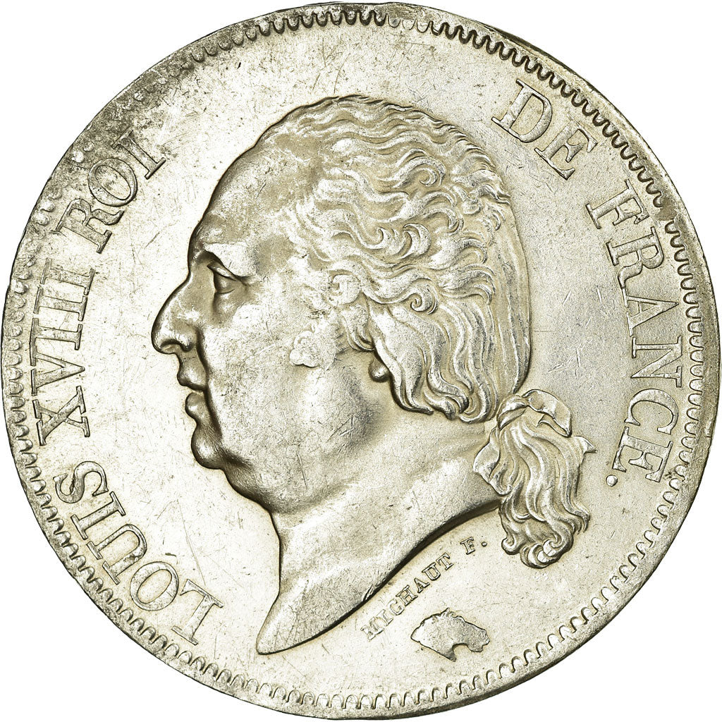 Coin, France, Louis XVIII, Louis XVIII, 5 Francs, 1823, Lille, AU(55-58)