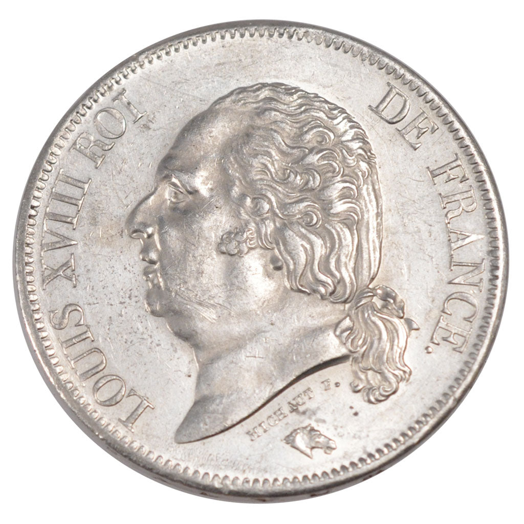 FRANCE, Louis XVIII, 5 Francs, 1823, Lille, KM #711.13, MS(60-62), Silver,...