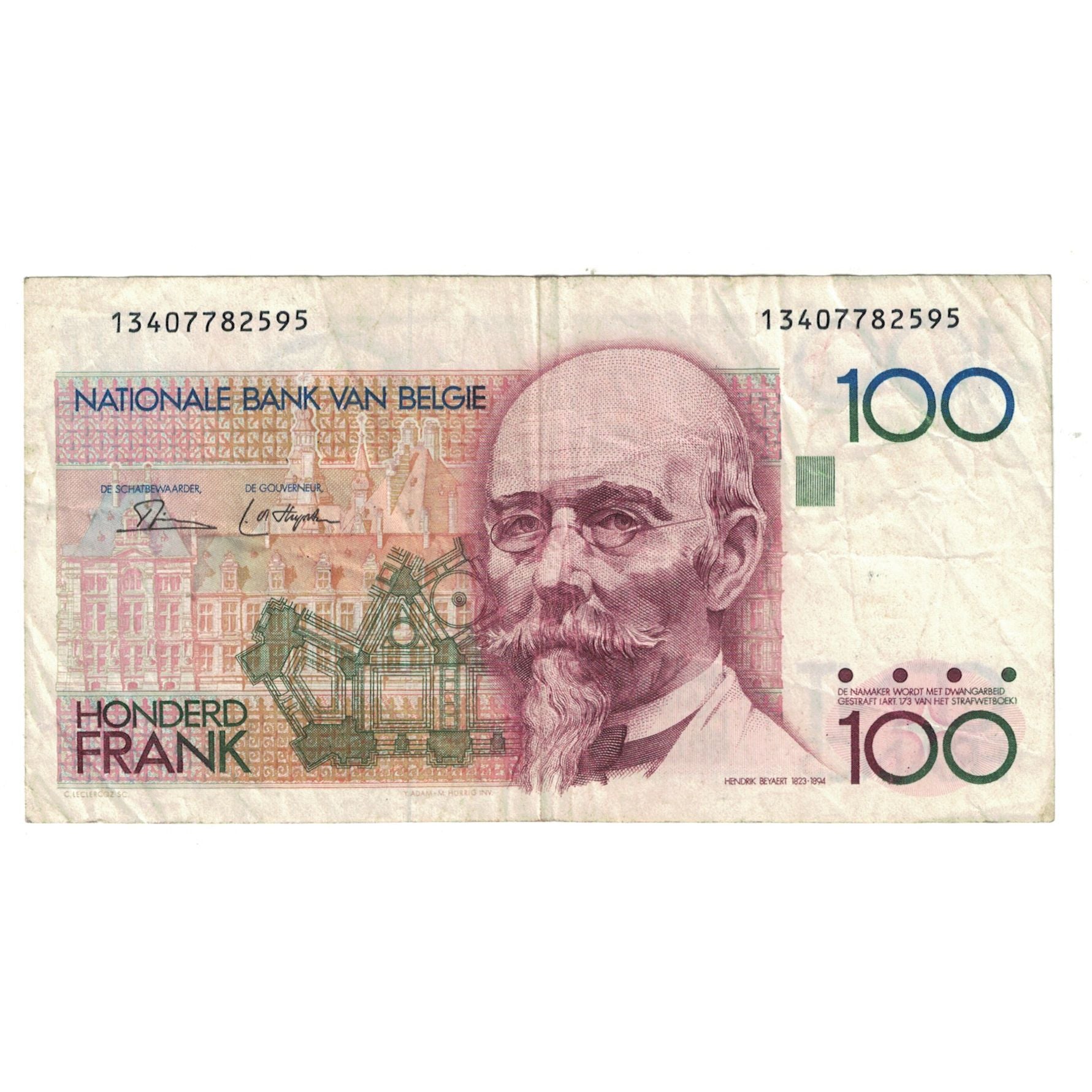 Banknote, Belgium, 100 Francs, KM:142a, VF(30-35)