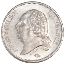 Moneda, Francia, Louis XVIII, Louis XVIII, 5 Francs, 1824, Lille, EBC+, Plata