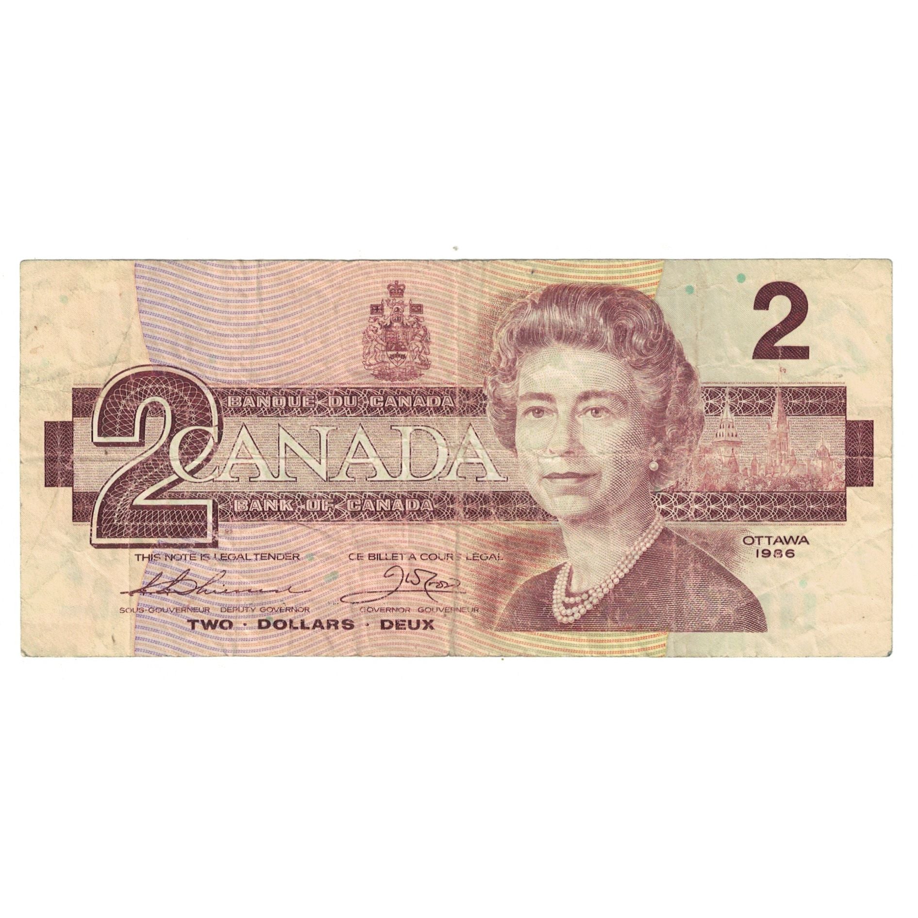 Billete, 2 Dollars, 1986, Canadá, KM:94a, BC+