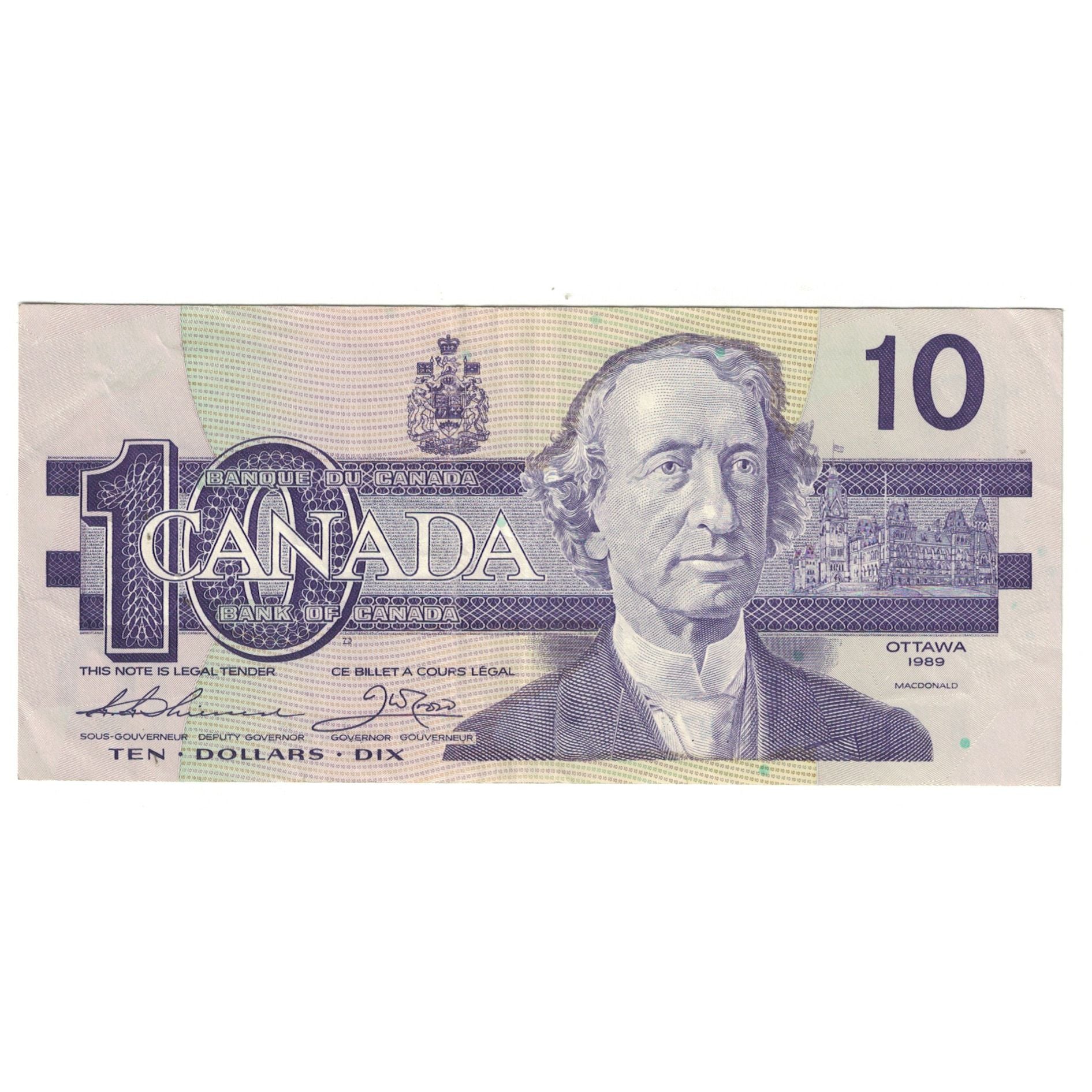 Billet, Canada, 10 Dollars, 1989, KM:96b, TTB