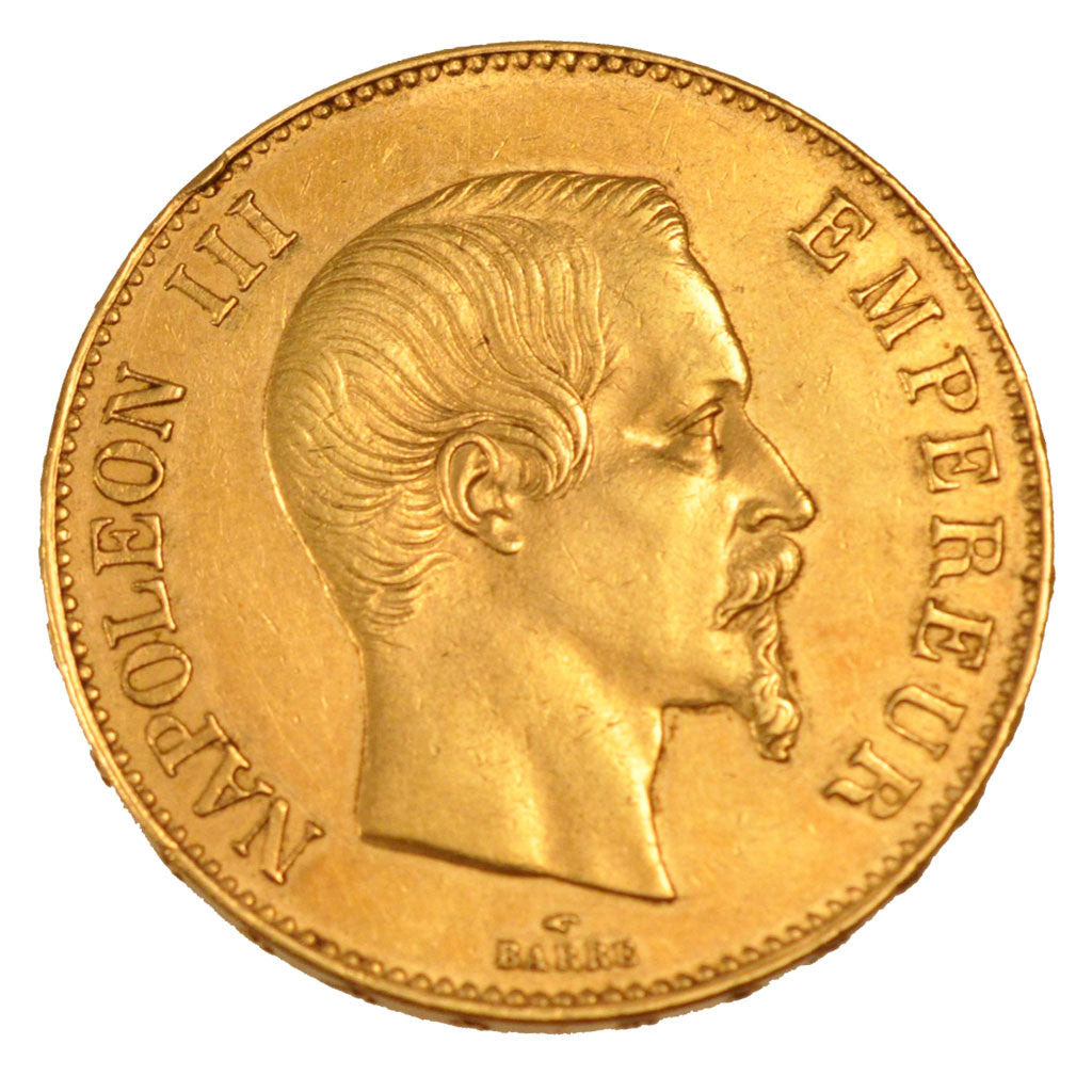 FRANCE, Napoléon III, 100 Francs, 1858, Paris, KM #786.1, AU(55-58), Gold, G...