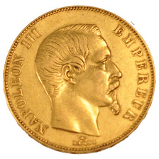 FRANCE, Napoléon III, 50 Francs, 1857, Paris, KM #785.1, AU(50-53), Gold, Gadour