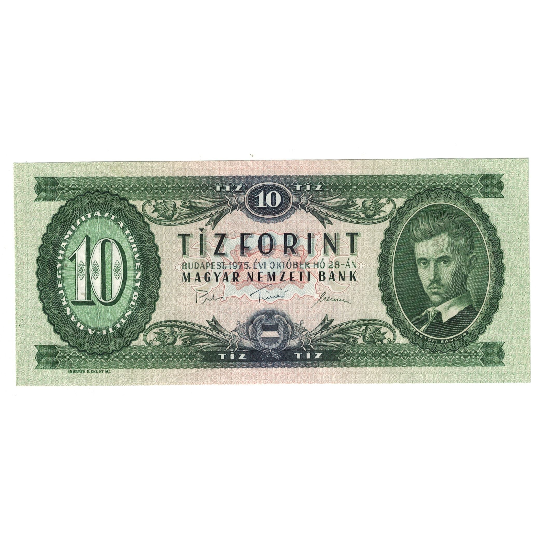 Banknote, Hungary, 10 Forint, 1957-1983, 1975-10-28, KM:168e, UNC(65-70)